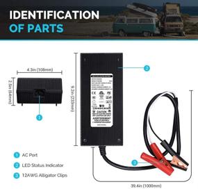 img 2 attached to Renogy 12V 20A AC-to-DC Portable Battery Charger with Alligator Clips for Lithium-iron Phosphate Batteries: Efficient Charging Solution