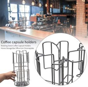 img 3 attached to Coffee Capsule Storage Stand, Rotating Coffee Capsule Holder for Home, Office, Bar - Iron with Chromeplate Finish (64Pcs)" in Russian would be: "Стойка для хранения кофейных капсул, вращающийся держатель для кофейных капсул для дома, офиса, бара - железо с покрытием хромом (64 шт.)