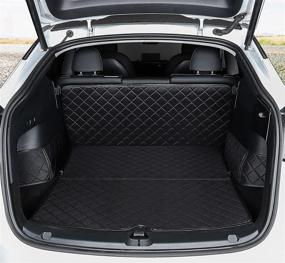 img 4 attached to High-Quality Trunk Mats for Tesla Model Y: Waterproof Cargo Liner, Dog Car Seat Covers & All-Weather Rear Floor Mat