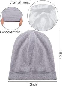 img 3 attached to SATINIOR Satin Lined Sleep Cap Set for Women - Ultimate Comfort in Black, Gray, Pink