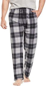 img 1 attached to CYZ Men's Fleece Pajama Pant, Black/Red Plaid, Size L - Sleep & Lounge Clothing for Men