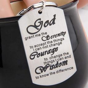 img 3 attached to Serenity Prayer Keychain Recovery Keyring