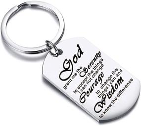 img 4 attached to Serenity Prayer Keychain Recovery Keyring