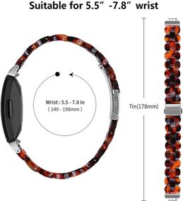 img 2 attached to 📿 Joyozy Inspire 2 Stylish Oval Resin Bands for Fitbit Inspire/Inspire 2/Inspire Hr/Ace 2 - Women's Tortoise Stone Wristbands with Stainless Steel Buckle