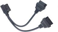 🔌 1ft right angle obd2 splitter y cable male to 2 female extension cable - 30cm/12 inches (1 male to 2 female) 24awg logo