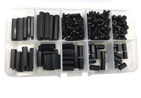 img 4 attached to HVAZI 280PCS M2.5 Female-Female Black Nylon Hex Spacers Standoffs Screws Nuts Assortment Kit