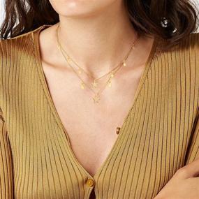 img 1 attached to 🎁 THEHORAE Layering Long Necklace for Women Girls - 14K Gold Plated Chain Handmade Jewelry Gift for Her