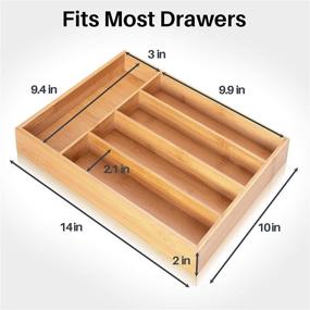 img 2 attached to 🗄️ Secura Bamboo Kitchen Drawer Organizer: Versatile Utensil Holder, Silverware Tray & Jewelry Organizer for Kitchen, Office, Bathroom, Closet, and Dresser