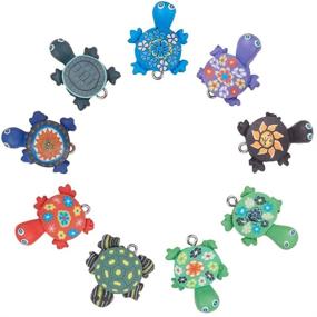 img 4 attached to 🐢 NBEADS 50 Pcs Tortoise Shape Polymer Clay Charm Pendants, Assorted Handmade Clay Turtle Link Charms for Phone Straps Key Bag Decor, DIY Jewelry Making Supplies with Animal Tortoise Slime Beads