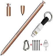 🖊️ samsung galaxy note 20/note20 ultra 5g stylus pen touch pen s pen replacement with usb to type-c adapter, tips, nibs, and eject pin (bronze) logo