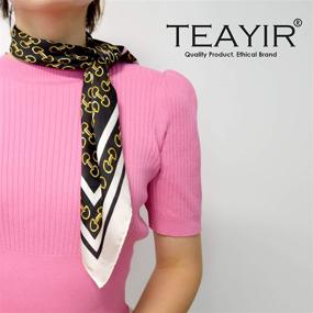 img 1 attached to 🧣 Платок TEAYIR из мульберри шелка для женщин - премиальные аксессуары для шарфов и шалей