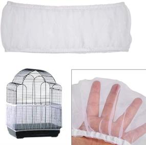 img 1 attached to 🐦 Birdcage Net Cover Guard - Nylon Mesh Pet Birds Parrot Cage Seed Catcher Skirt, Soft and Ventilated - L Size