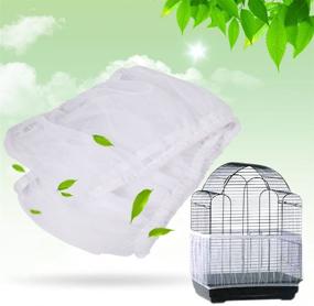 img 3 attached to 🐦 Birdcage Net Cover Guard - Nylon Mesh Pet Birds Parrot Cage Seed Catcher Skirt, Soft and Ventilated - L Size