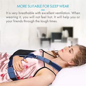 img 3 attached to 🩹 VELPEAU Arm Sling with Waist Strap - Comfortable Sleep-Friendly Support for Broken Bones - Adjustable Wrist Elbow Forearm Shoulder & Rotator Cuff - Lightweight Medical Sling (Medium)