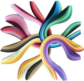 img 2 attached to 🎨 Lantee Quilling Art Tools: 5mm Quilling Paper Strips Set, 39cm Length, 800 Strips, 8 Series Colors (Blue, Green, Purple, Brown, Yellow, Orange, Pink, Red)