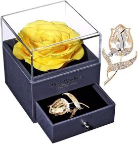 img 4 attached to SWEETIME Real Preserved Rose Gift Box: Never Withered Rose for Girlfriend and Wife