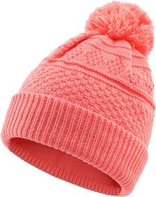 img 4 attached to 🧣 Stay Warm in Style with Home Prefer Women's Winter Hat - Crochet Knit Beanie Cap with Pom