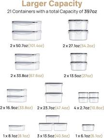 img 3 attached to 🍱 Kootek 21 Pack Airtight Food Storage Containers with Lids - Convenient, Microwavable, and Dishwasher Safe Solution for Meal Prep, Kitchen Organization, and Pantry Storage