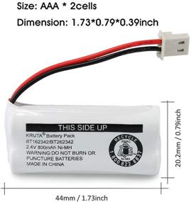 img 2 attached to Батареи для беспроводного телефона Kruta BT162342 BT262342, совместимые с BT183342 BT283342 BT166342 BT266342, VTech CS6114 CS6419 CS6719 и At&T.