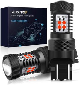 img 4 attached to 🔴 AUXITO Сверкающие красные светодиодные лампы с проектором для стоп-сигналов и задних фонарей, набор из 2 шт. - Совместимость: 7440 7441 7443 7444 992 W21W T20