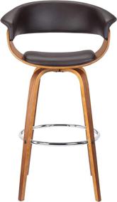 img 2 attached to 🪑 Armen Living Julyssa Mid-Century Swivel Bar Stool: Stylish 30" Brown Counter Seating