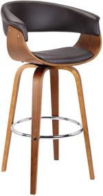 img 3 attached to 🪑 Armen Living Julyssa Mid-Century Swivel Bar Stool: Stylish 30" Brown Counter Seating