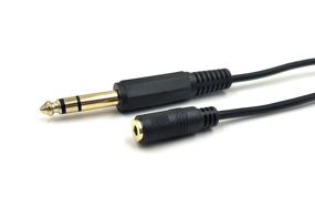 img 1 attached to Haokiang 3.5mm to 6.35mm Audio Cable - Premium Gold Plated 1/8 inch Female to 1/4 inch Male TRS Stereo Audio Jack Converter - 5FT Extension Cord