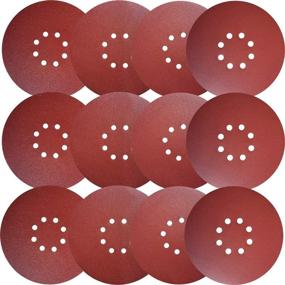 img 4 attached to 🔸 30 PCS 9-Inch 8-Hole Hook-and-Loop Sanding Discs Sander Paper Set for Drywall Sander - 5 Each of 80, 100, 120, 180, 240, and 400 Grits