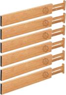 📦 s&c living, large set of 6 – premium bamboo drawer dividers - adjustable & expandable separators (17.5-22 in) – ideal for organizing kitchen, bedroom, bathroom, dresser & office spaces. логотип