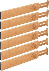 img 4 attached to 📦 S&C Living, Large Set of 6 – Premium Bamboo Drawer Dividers - Adjustable & Expandable Separators (17.5-22 IN) – Ideal for Organizing Kitchen, Bedroom, Bathroom, Dresser & Office Spaces.