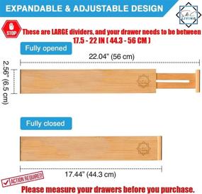 img 2 attached to 📦 S&C Living, Large Set of 6 – Premium Bamboo Drawer Dividers - Adjustable & Expandable Separators (17.5-22 IN) – Ideal for Organizing Kitchen, Bedroom, Bathroom, Dresser & Office Spaces.