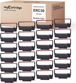 img 2 attached to 🖨️ myCartridge 24 Pack ERC30 ERC-30 ERC 30 34 38 B/R Compatible Ribbon Cartridge for ERC38 NK506 – Black Red