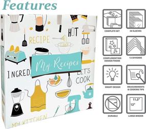 img 2 attached to 📚 Better Kitchen Products Recipe Binder Organizer Set, Full Page 3 Ring Standard Binder with 50 Page Protectors &amp; 12 Category Divider Tabs, Vintage Kitchen Design, 11.5&#34; x 12&#34;