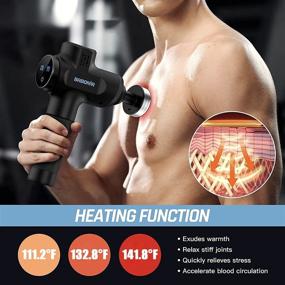 img 2 attached to 💪 Babonir Deep Tissue Massage Gun: Powerful Percussion Muscle Massager for Pain Relief, Soreness, and Stiff Muscles. Ideal for Weightlifters, Marathon Runners, and Triathletes. Quiet, Portable Design with 3200RMP, 8 Power Settings, Heat Function, and 7 Interchangeable Heads.