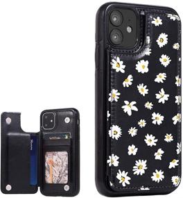 img 4 attached to 📱 uCOLOR Flip Leather Wallet Case for iPhone 11 - Marble Design with Card Holder and Kickstand (Daisy Flowers) - Compatible with iPhone 11 6.1" - Review and Buying Guide