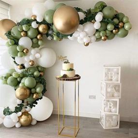 img 4 attached to 🎈 Olive Green and White Balloon Arch Kit - DIY Balloon Garland Set with 149pcs Avocado Green, White, and Metallic Gold Balloons | Perfect for Baby & Bridal Showers, Birthdays, Weddings, Graduations, and Anniversaries