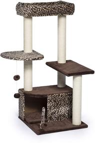 img 2 attached to 🐾 Prevue Pet Products Leopard Lounge Kitty Power Paws - Brown (7306), 34 lbs