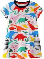 adorable gsvibk toddler cartoon dinosaur crew neck dress for girls logo