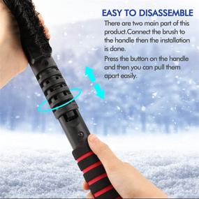 img 2 attached to AutoChoice 2 Pack Snow Brush and Ice Scraper: Efficient ❄️ Car Windshield Cleaning with Ergonomic Foam Grip (25”, Red & Black)