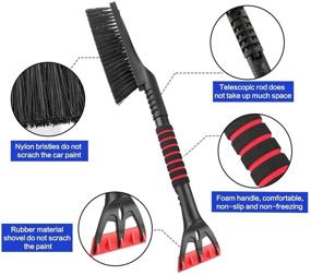 img 3 attached to AutoChoice 2 Pack Snow Brush and Ice Scraper: Efficient ❄️ Car Windshield Cleaning with Ergonomic Foam Grip (25”, Red & Black)