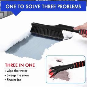 img 1 attached to AutoChoice 2 Pack Snow Brush and Ice Scraper: Efficient ❄️ Car Windshield Cleaning with Ergonomic Foam Grip (25”, Red & Black)
