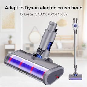 img 2 attached to 🔌 Futurebatt Inc Electric Roller Cleaner Brush Head for Dyson V6 Animal/ V6 Absolute/ DC58/ DC59/ DC61/ DC62/ DC74 Models Cordless Stick Vacuum, with LED Headlight and Flexible Rotation