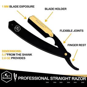 img 1 attached to 🪒 Premium Matte Black Barber Straight Razor Kit with 10 High-Quality Razor Shark Blades - Effortless Shaving and Precise Beard Lining