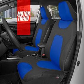 img 2 attached to 🚗 Motor Trend AquaShield Car Seat Covers for Front Seats, Blue – Waterproof Two-Tone Seat Protectors, Premium Neoprene Universal Fit Accessories for Auto Truck Van SUV