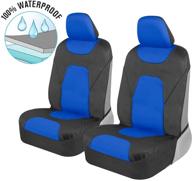 🚗 motor trend aquashield car seat covers for front seats, blue – waterproof two-tone seat protectors, premium neoprene universal fit accessories for auto truck van suv logo