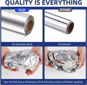 img 2 attached to 🍴 75 Feet Long Non-Stick Aluminum Foil Roll: Heavy Duty Food Grade Foil Wrap for Cooking, Roasting, Baking, BBQ, and Family Parties