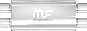 img 1 attached to 🔊 MagnaFlow Performance Muffler Exhaust 12469 - Dual/Dual, Oval Shape, 5in x 8in, Straight-Through Design, 3in Inlet/Outlet Diameter, 24in Overall Length, Satin Finish - Deep Classic Exhaust Sound