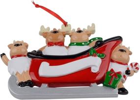 img 1 attached to 🦌 MAXORA Personalized Reindeer Family Sled of 4 Christmas Tree Ornament 2021: Create Lasting Memories with Customizable Keepsakes for Grandkids, Parents, and Friends