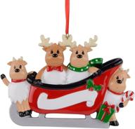 🦌 maxora personalized reindeer family sled of 4 christmas tree ornament 2021: create lasting memories with customizable keepsakes for grandkids, parents, and friends логотип