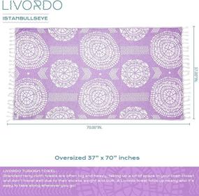 img 2 attached to Livordo Turkish Beach Towel - Soft & Absorbent 100% Cotton, Made in Turkey - Quick Dry Lightweight Bath Sheet, Sarong, Pareo, Wrap - Pestemal, Scarf, for Spa, Yoga, Gym, Hiking, Camping (Lilac)